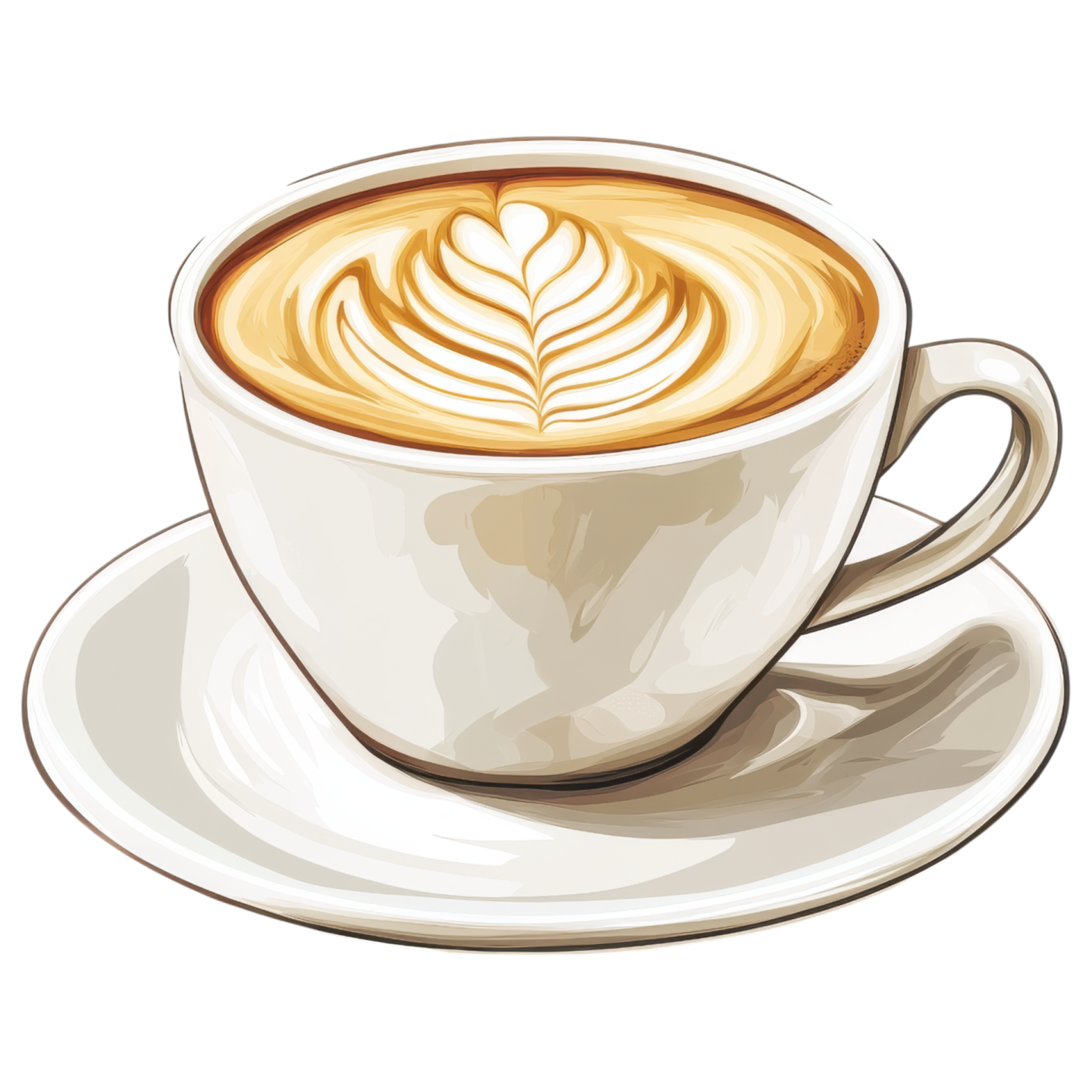 a cup of coffee on a white background
