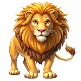 a cartoon lion with a big mane