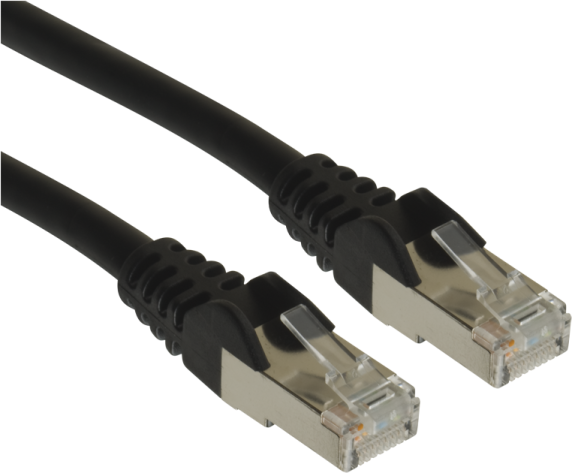 a pair of black ethernet cable