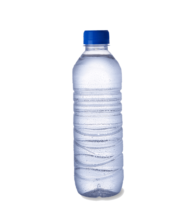 a bottle of water on a white background