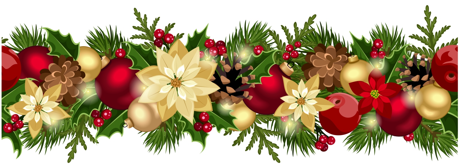 christmas floral border png