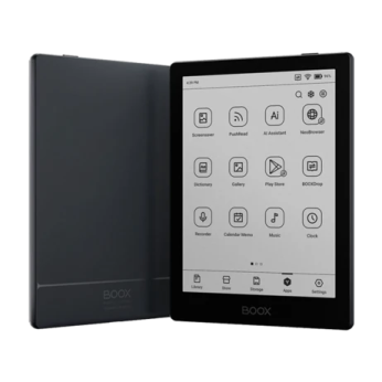 a black tablet with the screen open