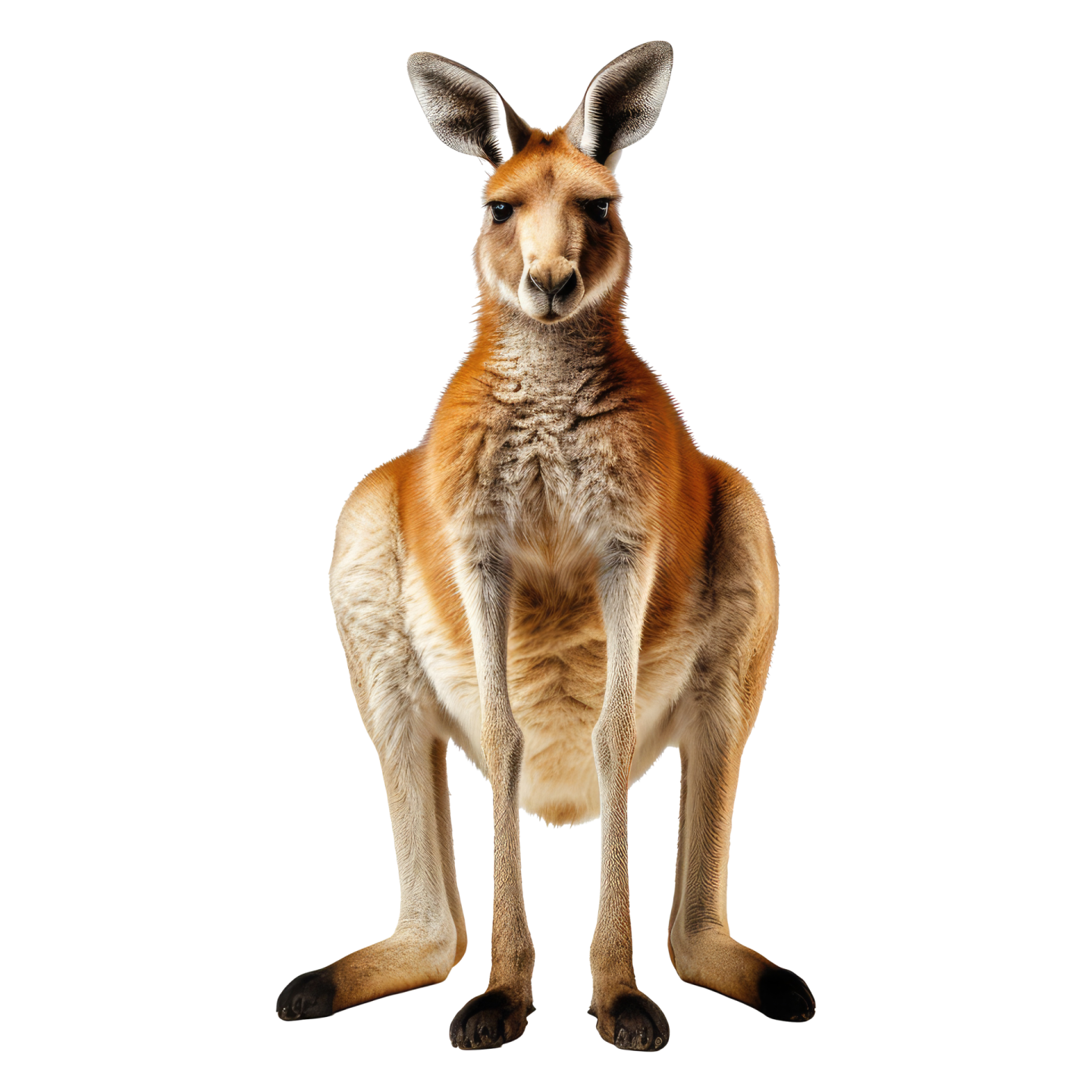 a close up of a kangaroo on a white background