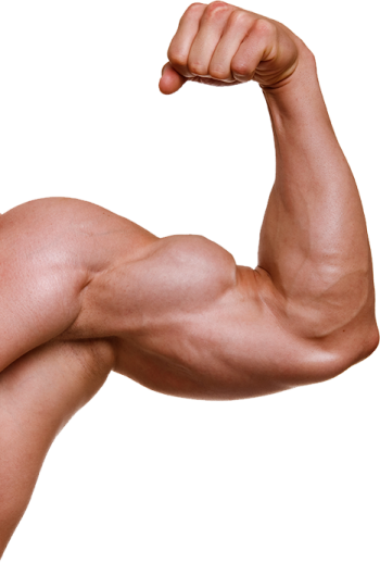 a man flexing his arm