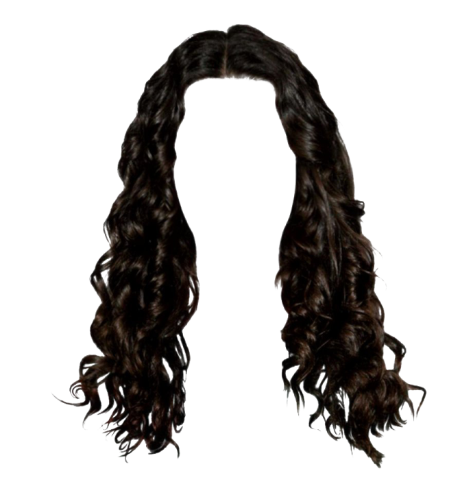 a black wig with long curly hair