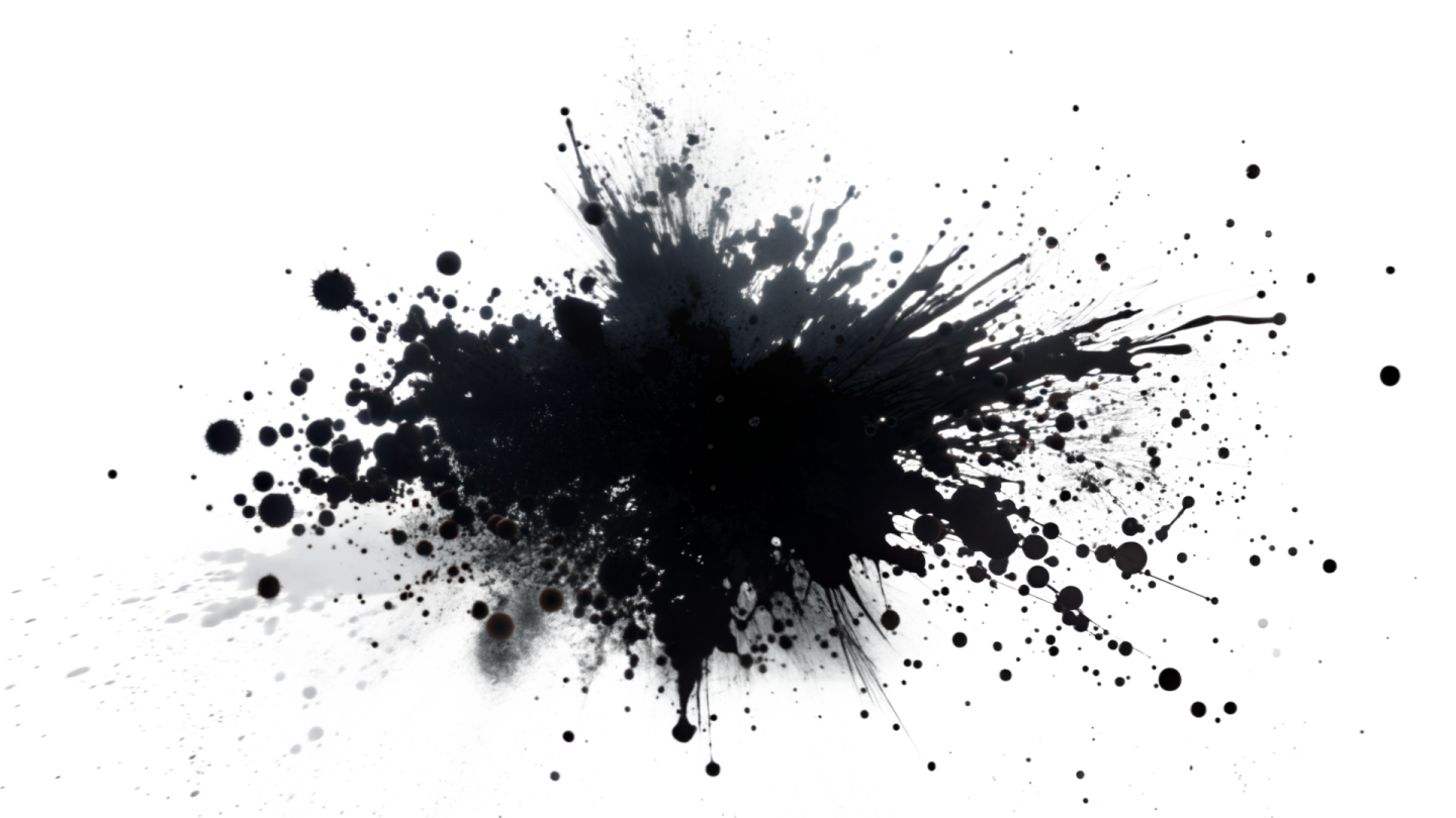 a black ink sp on a white background
