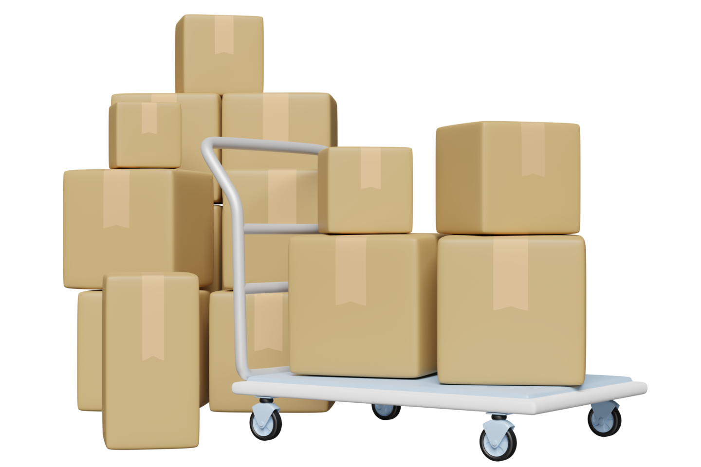 a dolly cart with boxes on it