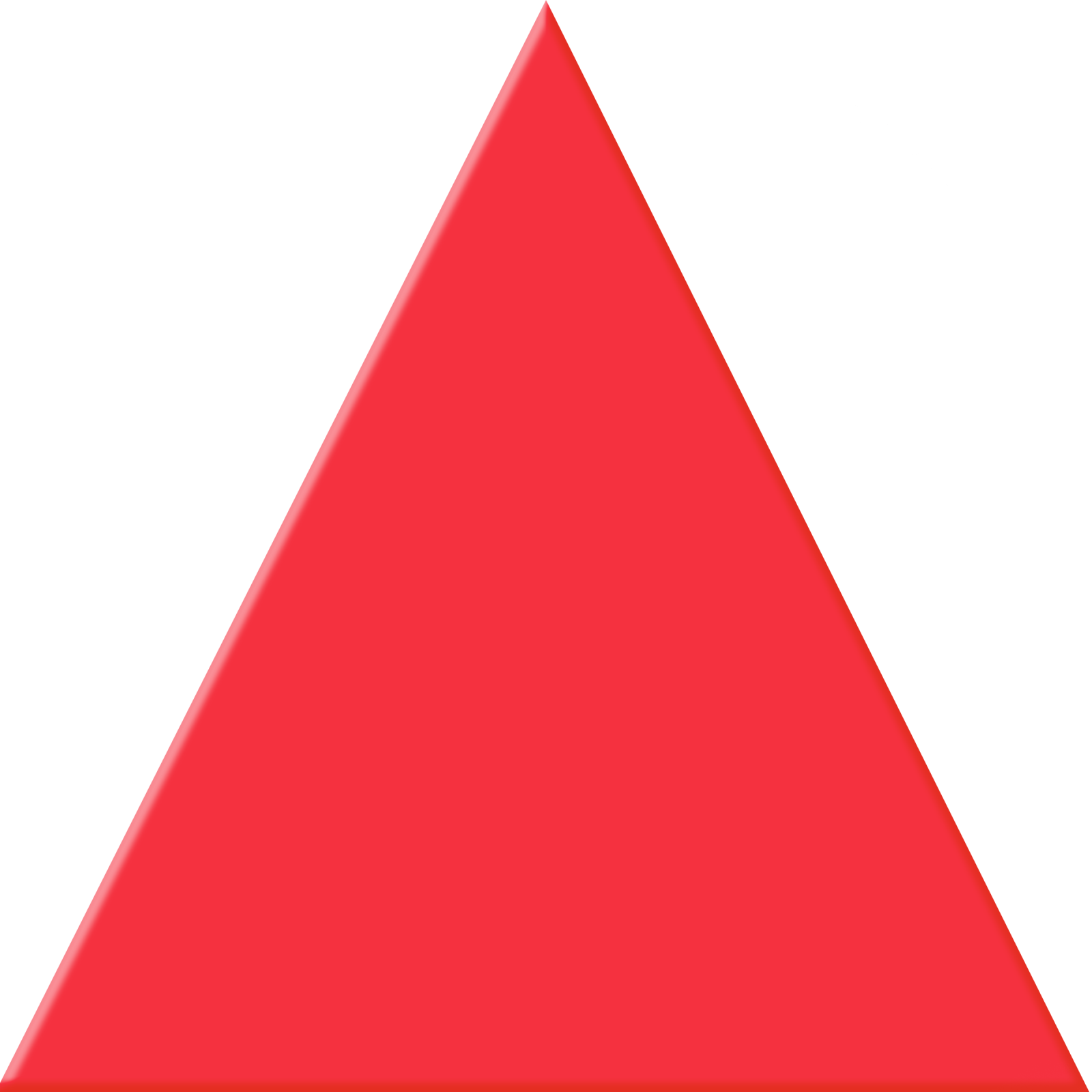 a triangle is shown in red and white