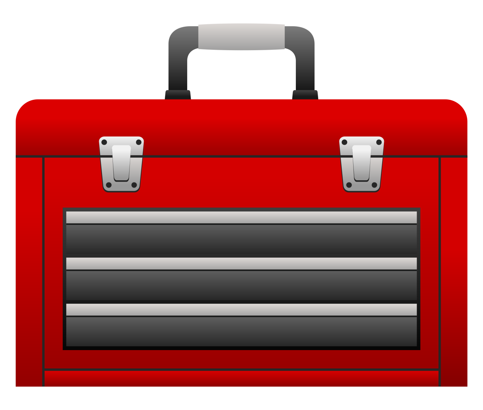 a red tool box with two handles