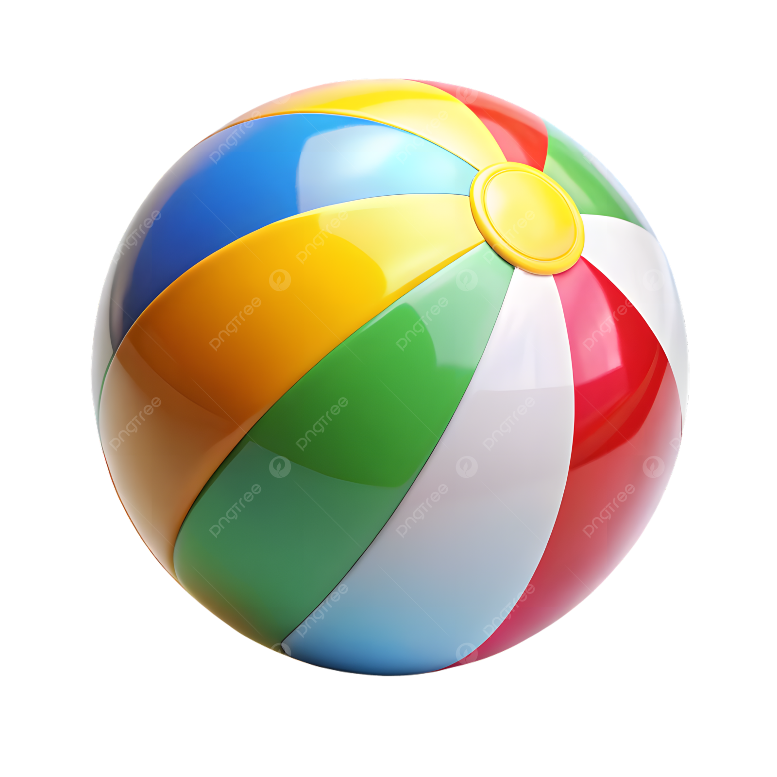 a colorful beach ball on a white background