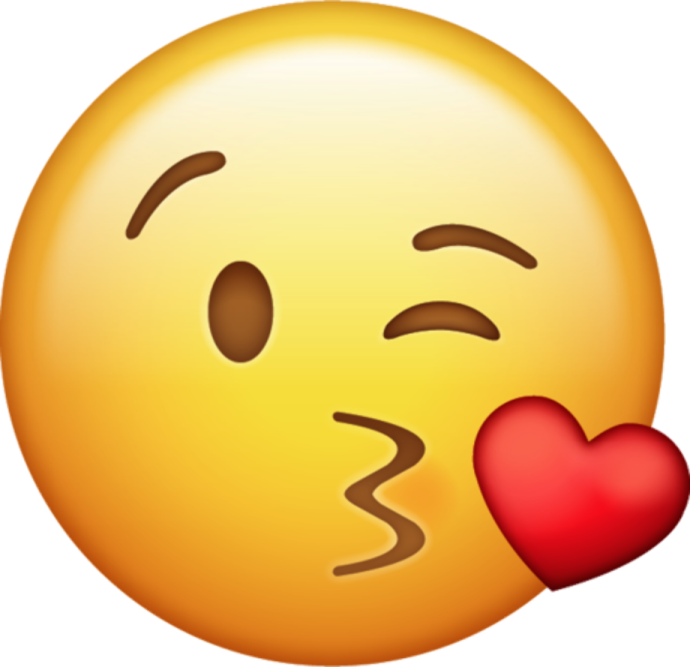 a smiley face with a heart in its mouth