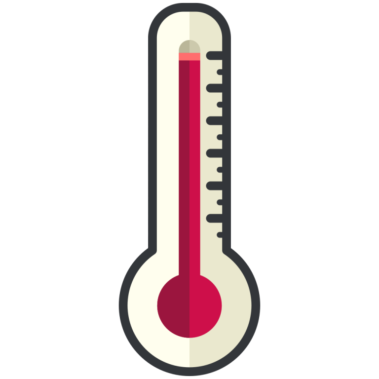 a thermometer on a white background