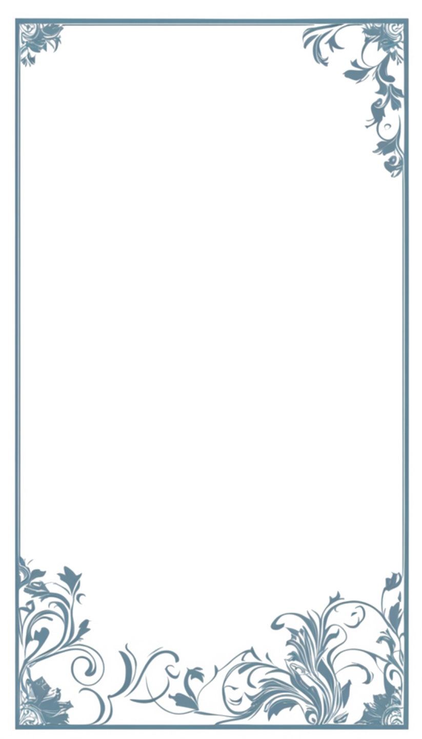 a blue and white floral frame