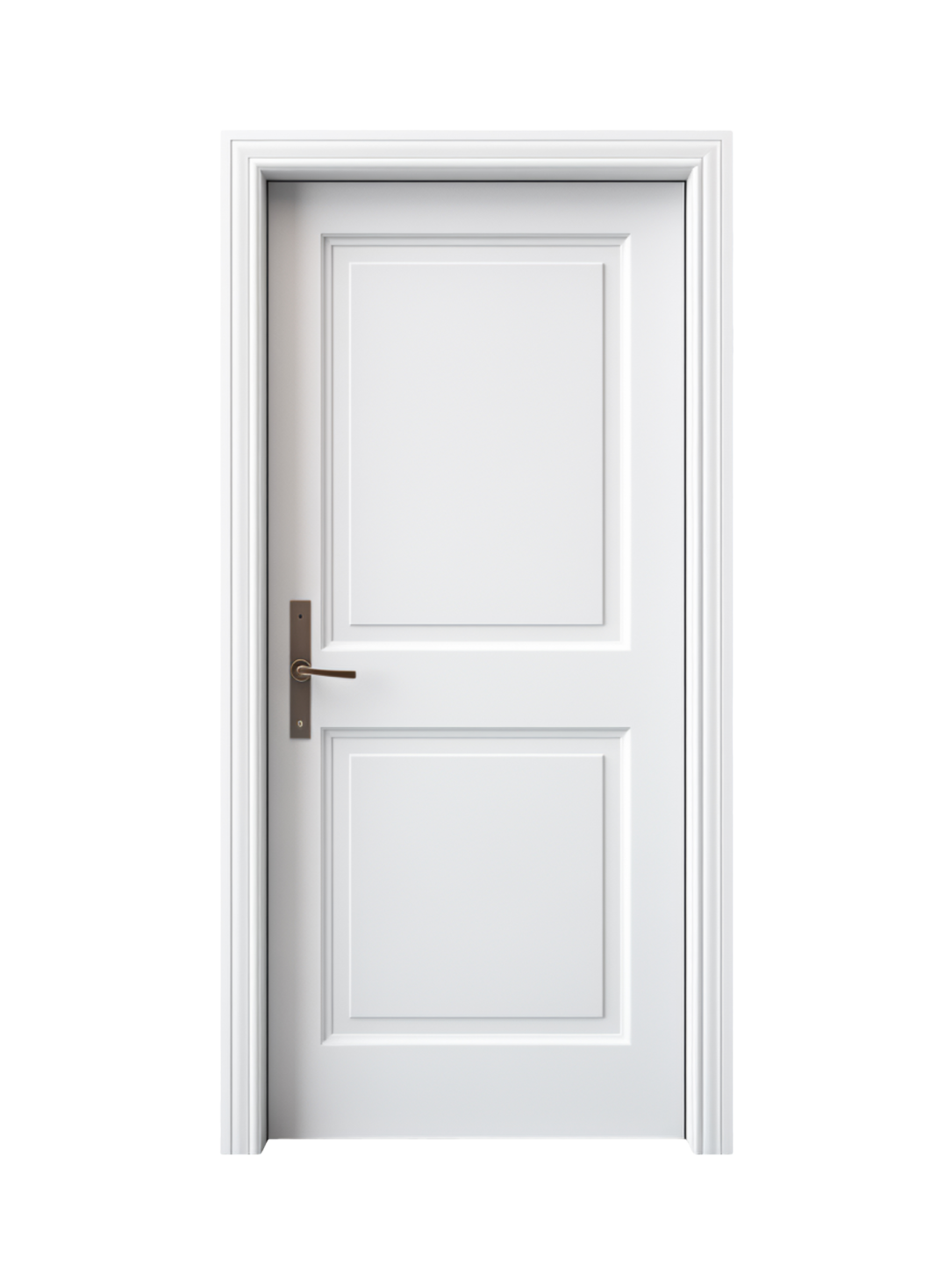 an open white door on a white background