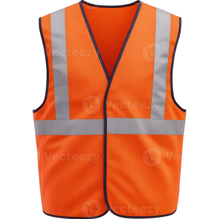 an orange safety vest on a white background