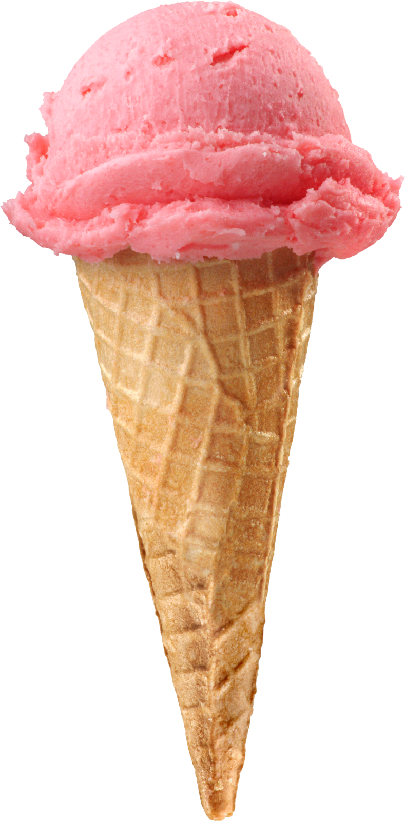 a scoop of strawberry ice on a white background