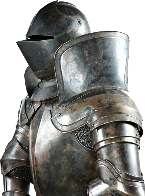 a close up of a knight's armor