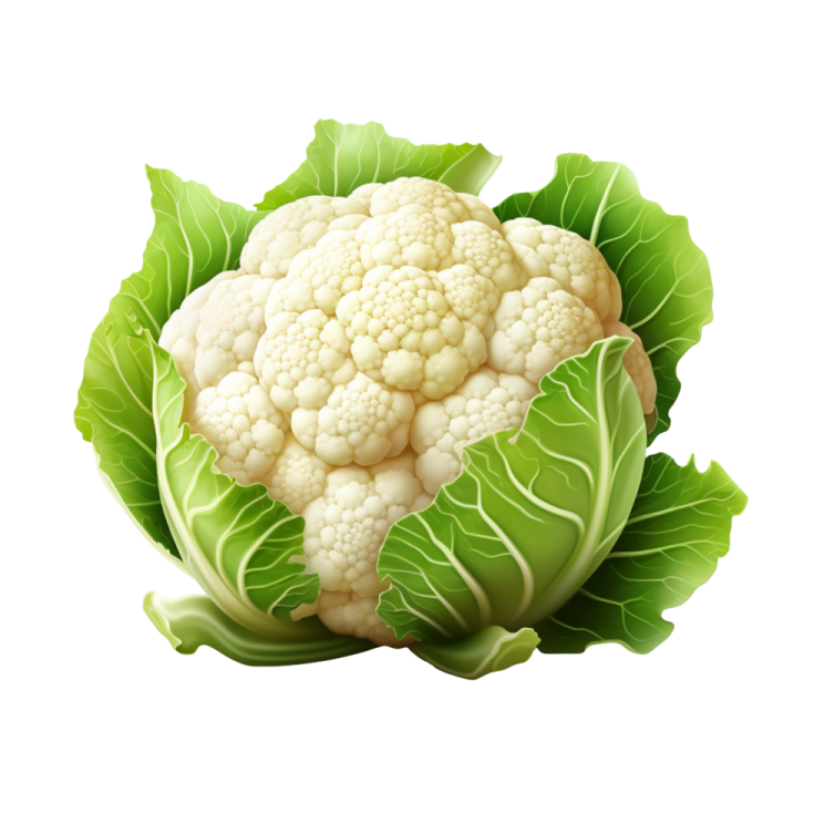 a head of caulia on a white background