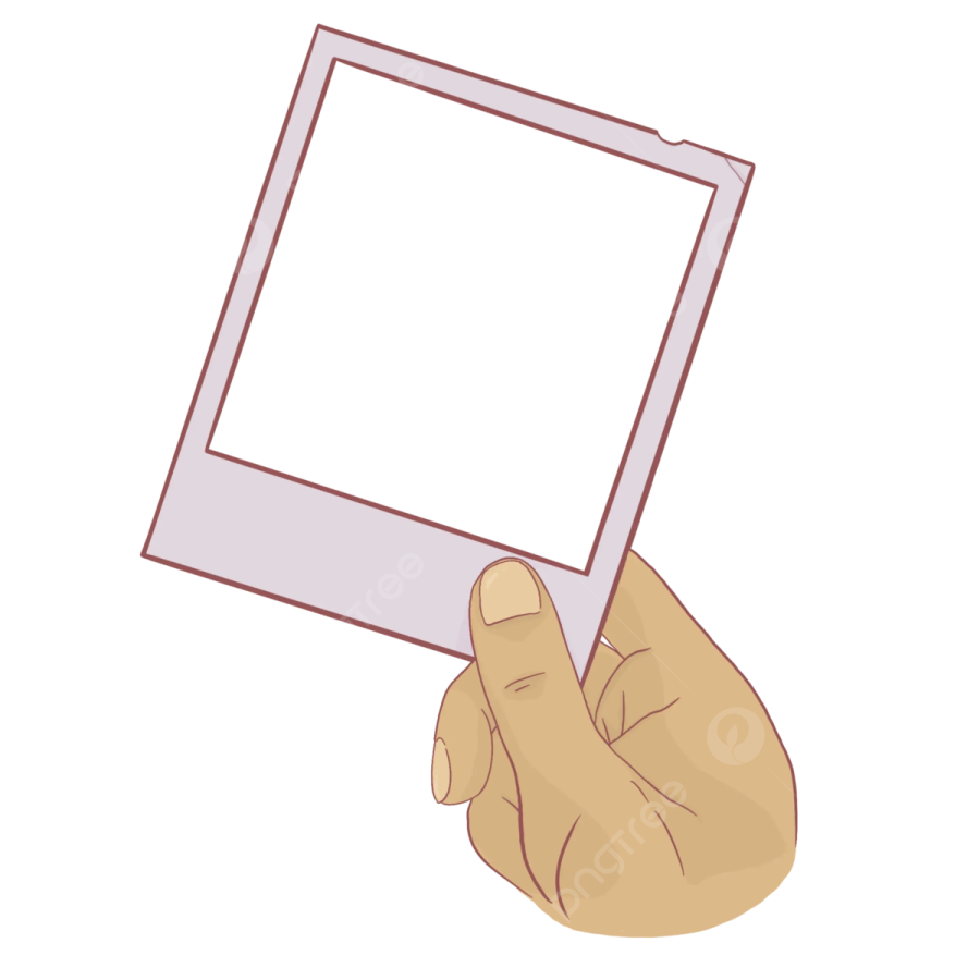 a hand holding a tablet with a blank screen