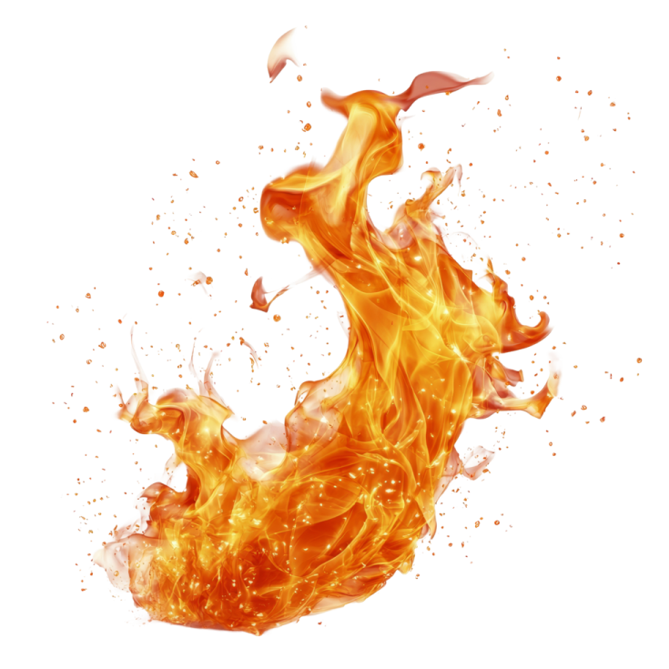 a fire on a white background