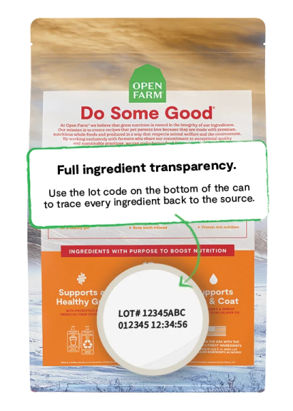 a packet of d'om god dog food