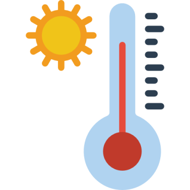 a thermometer with sun on it