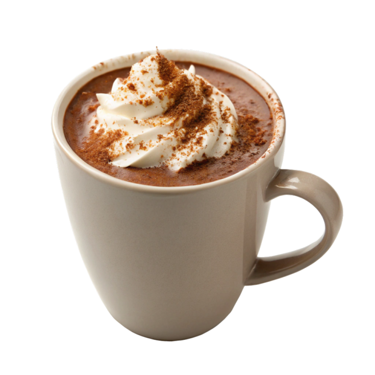 a cup of hot chocolate with whipped cream on top