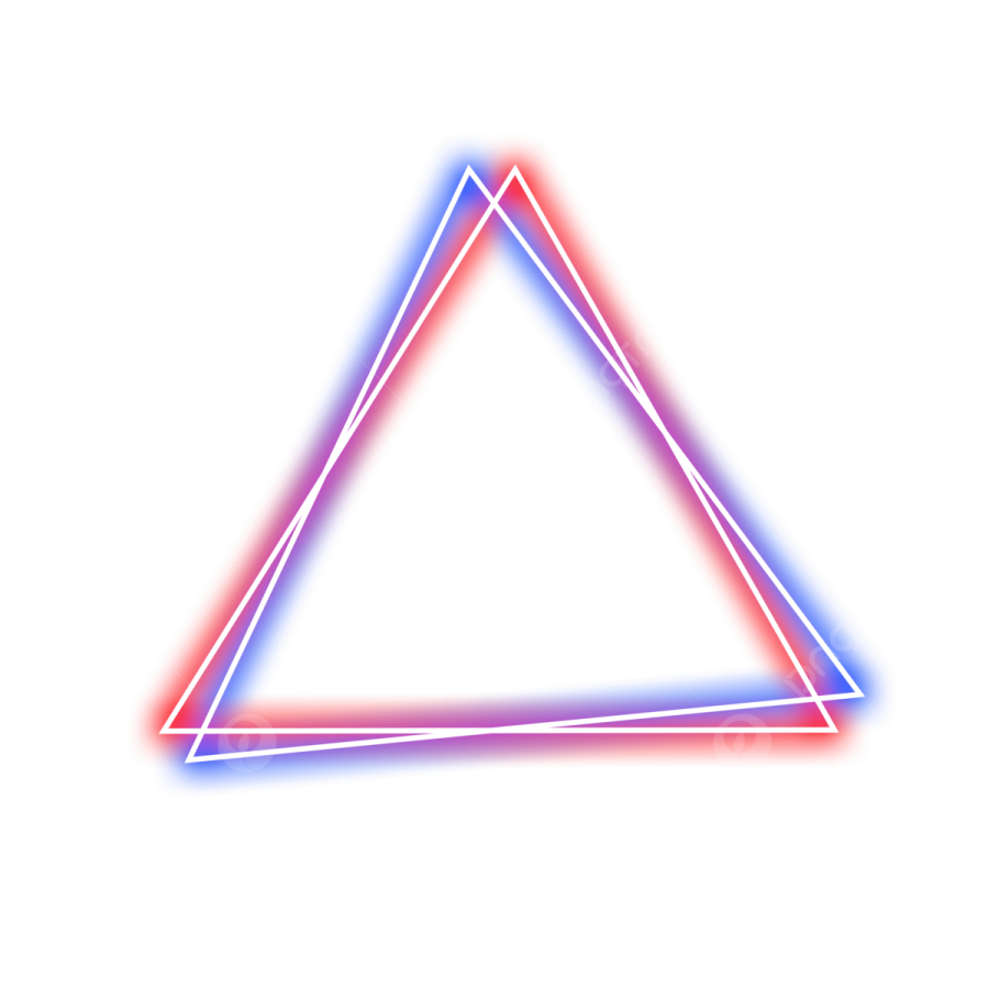 a neon triangle on a white background