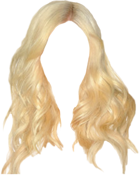 a blonde wig on a white background