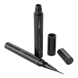 a black pen with a white background