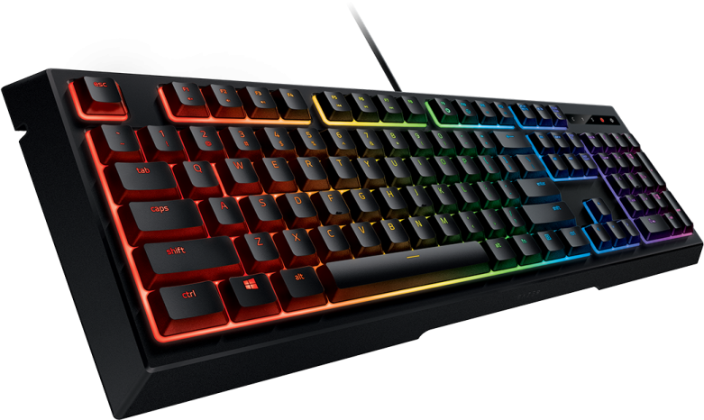 a computer keyboard on a white background