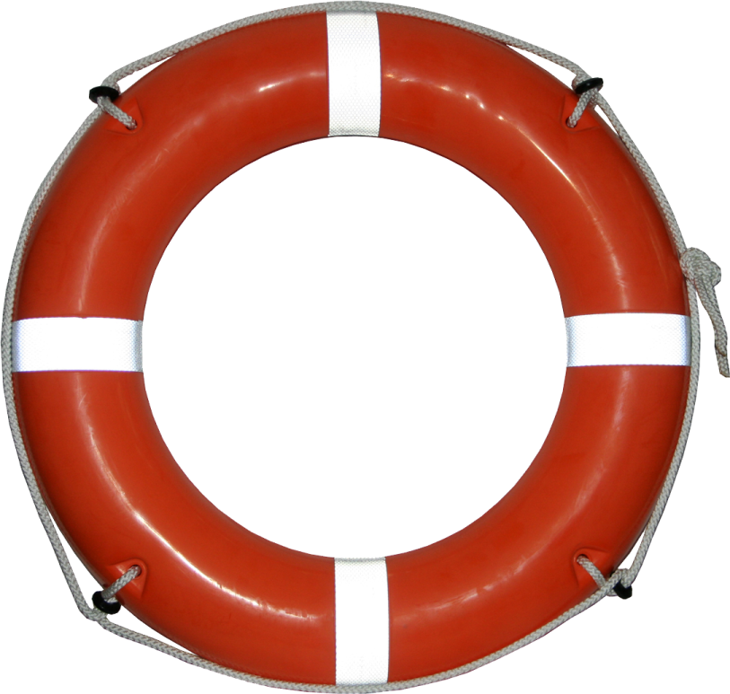 a red and white life ring on a white background