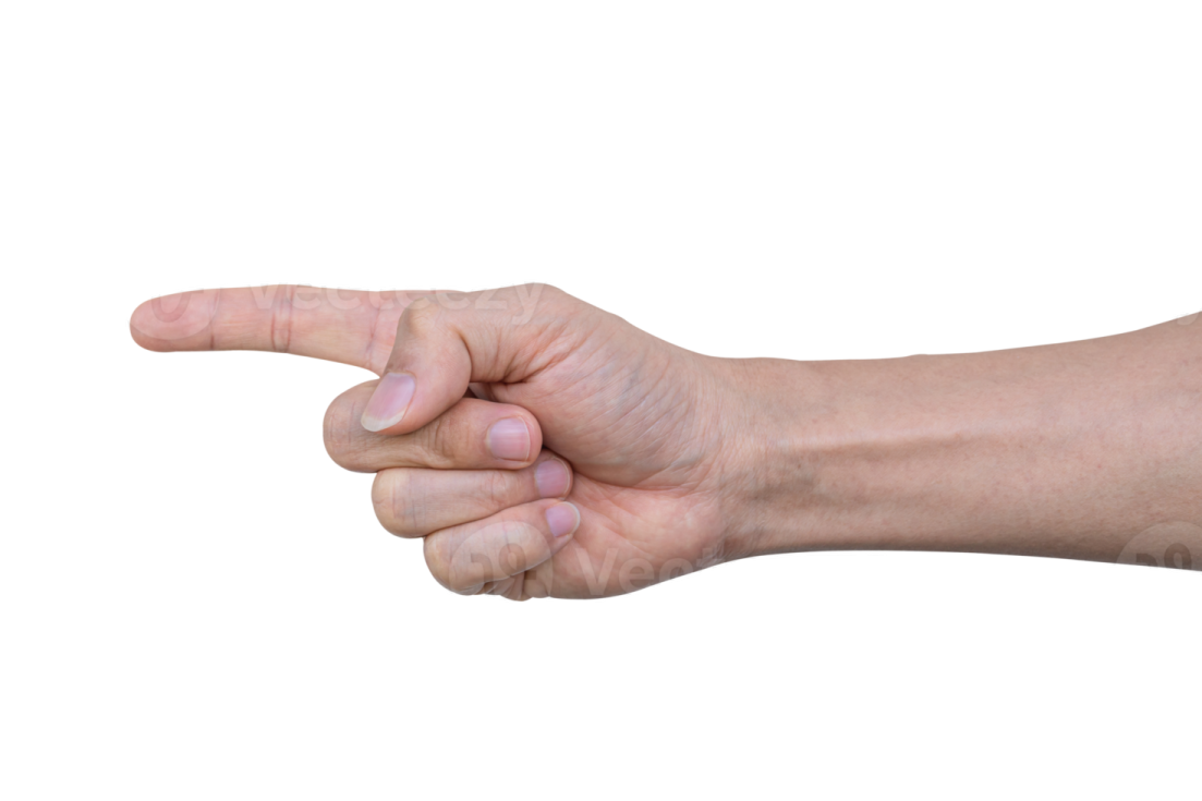 a person's hand pointing at something
