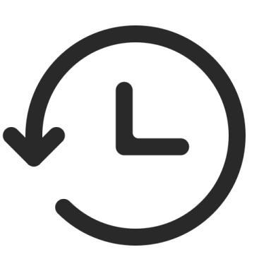 a clock icon on a white background