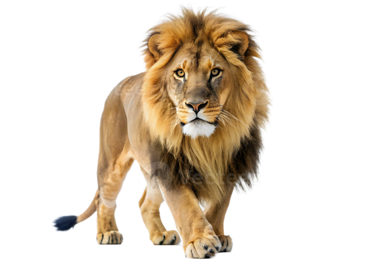 lion in front of a white background