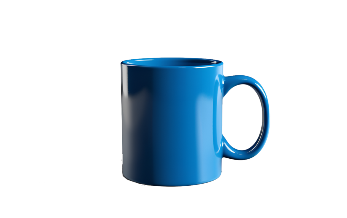 a blue mug on a white background