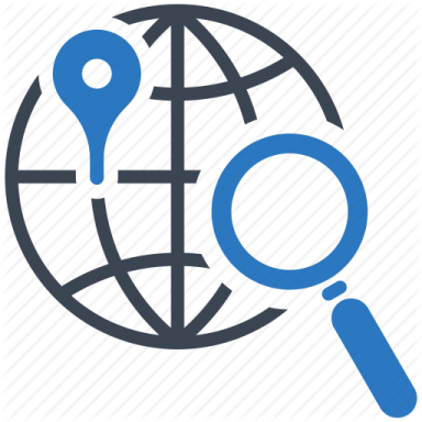a magnized icon with the word search on it