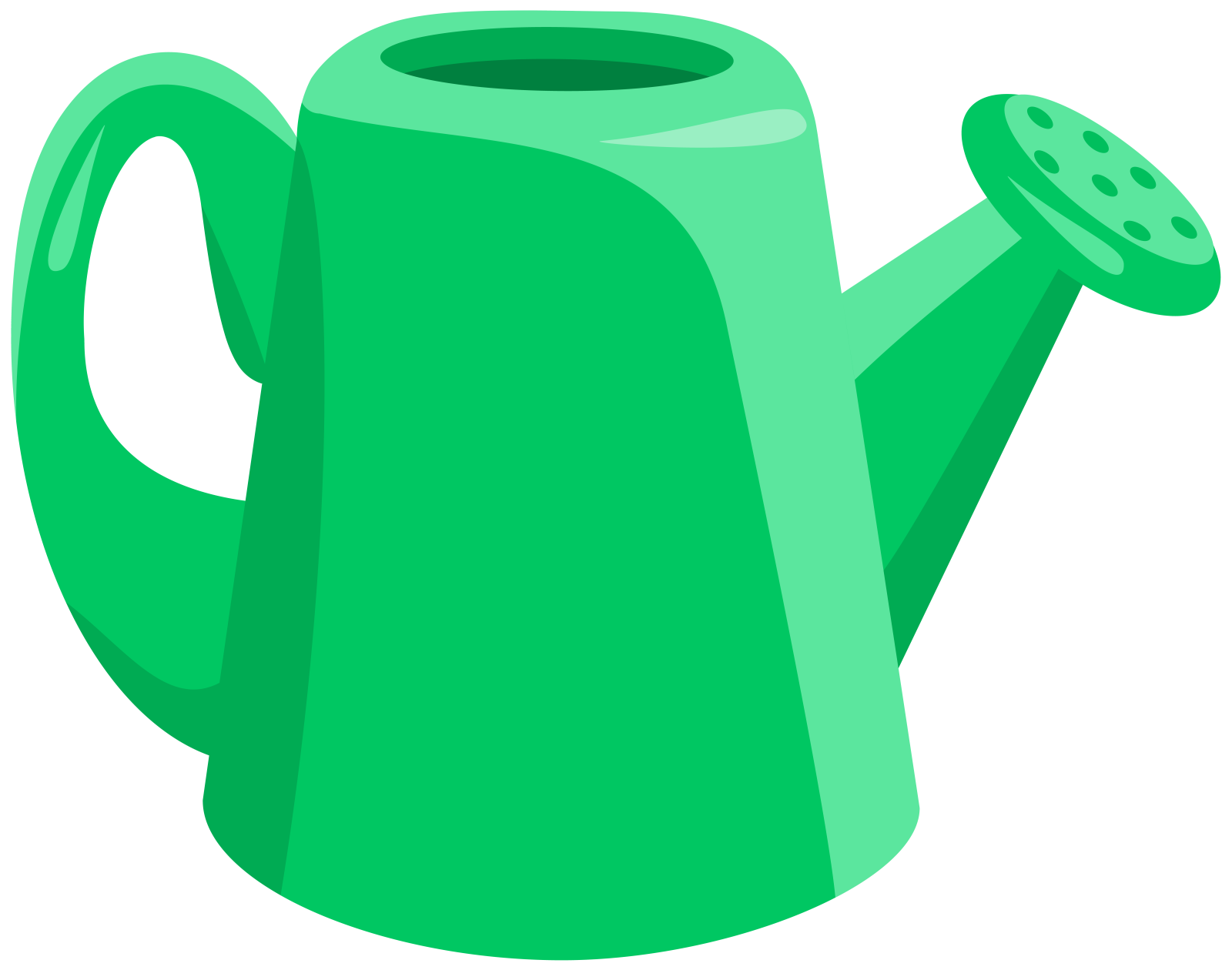 a green watering pot