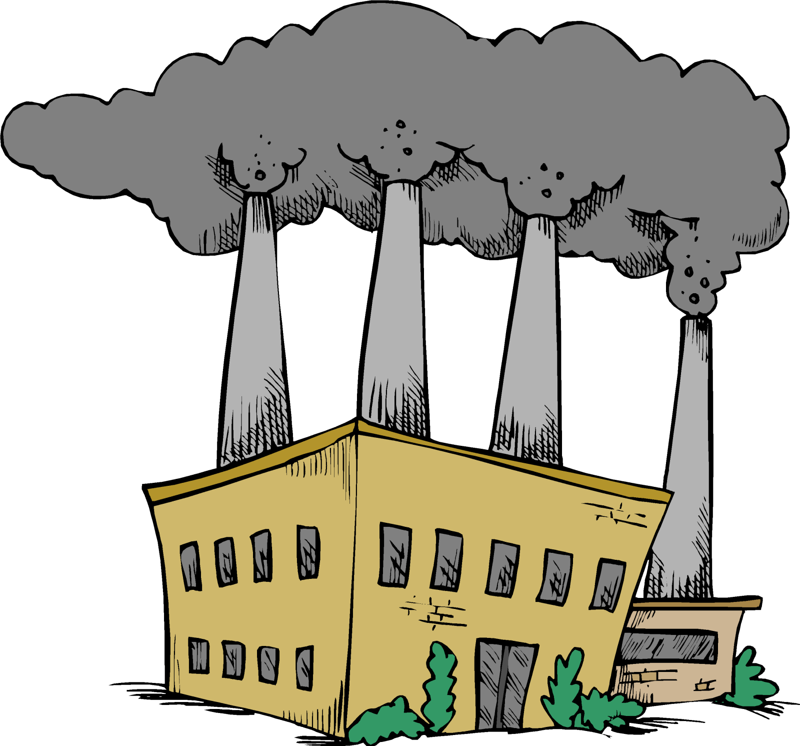 a factory with smoke coming out of it