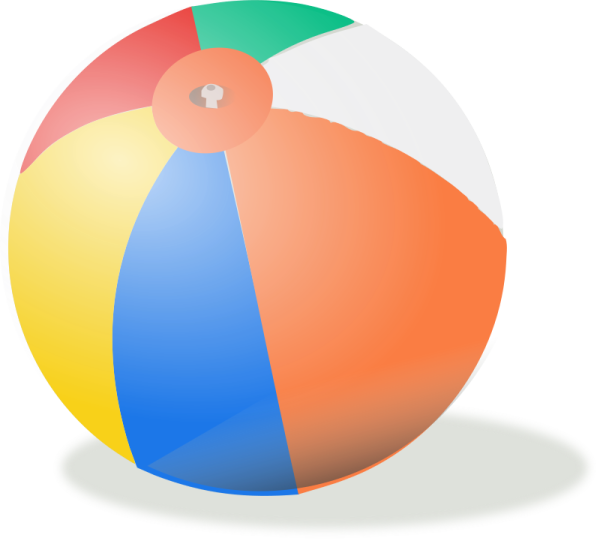 a colorful beach ball on a white background