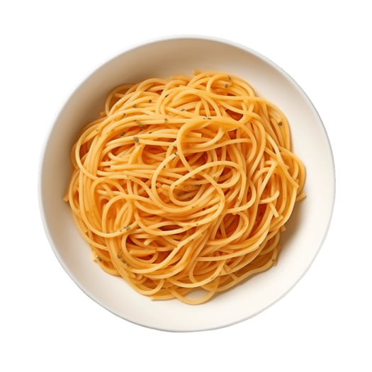 a bowl of pasta on a white background