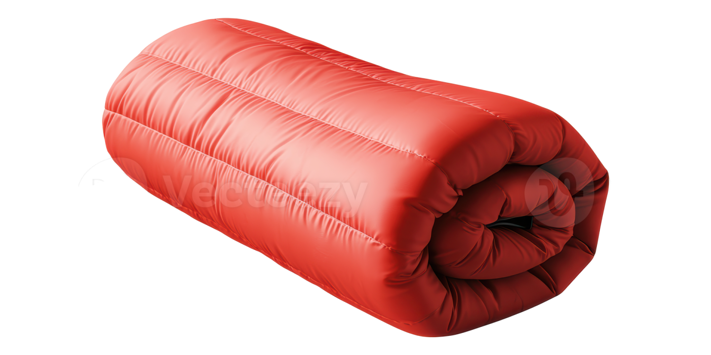 an image of a red sleeping bag