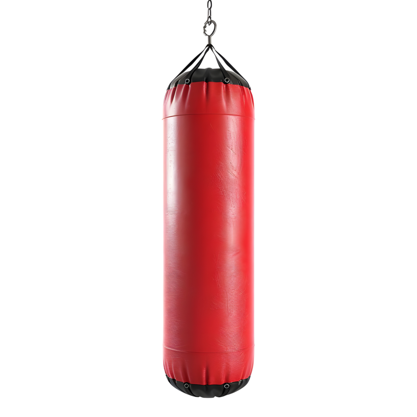 a red punching bag on a white background
