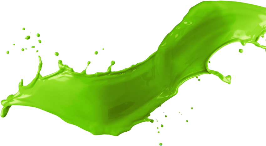 a green liquid splash on a white background