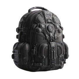 a black backpack on a white background