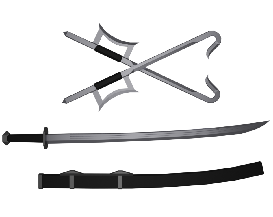 a sword with two swords on it