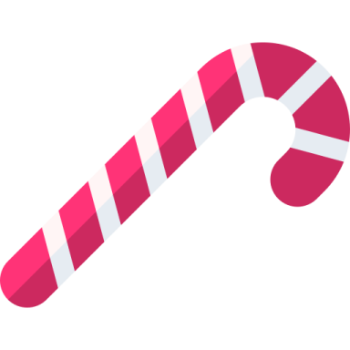 a candy cane with a red and white stripe