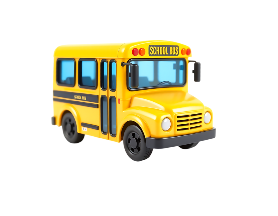a yellow school bus on a white background