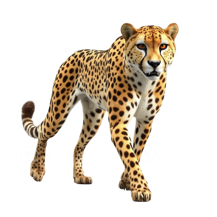 a 3d rendering of a leopard on a white background