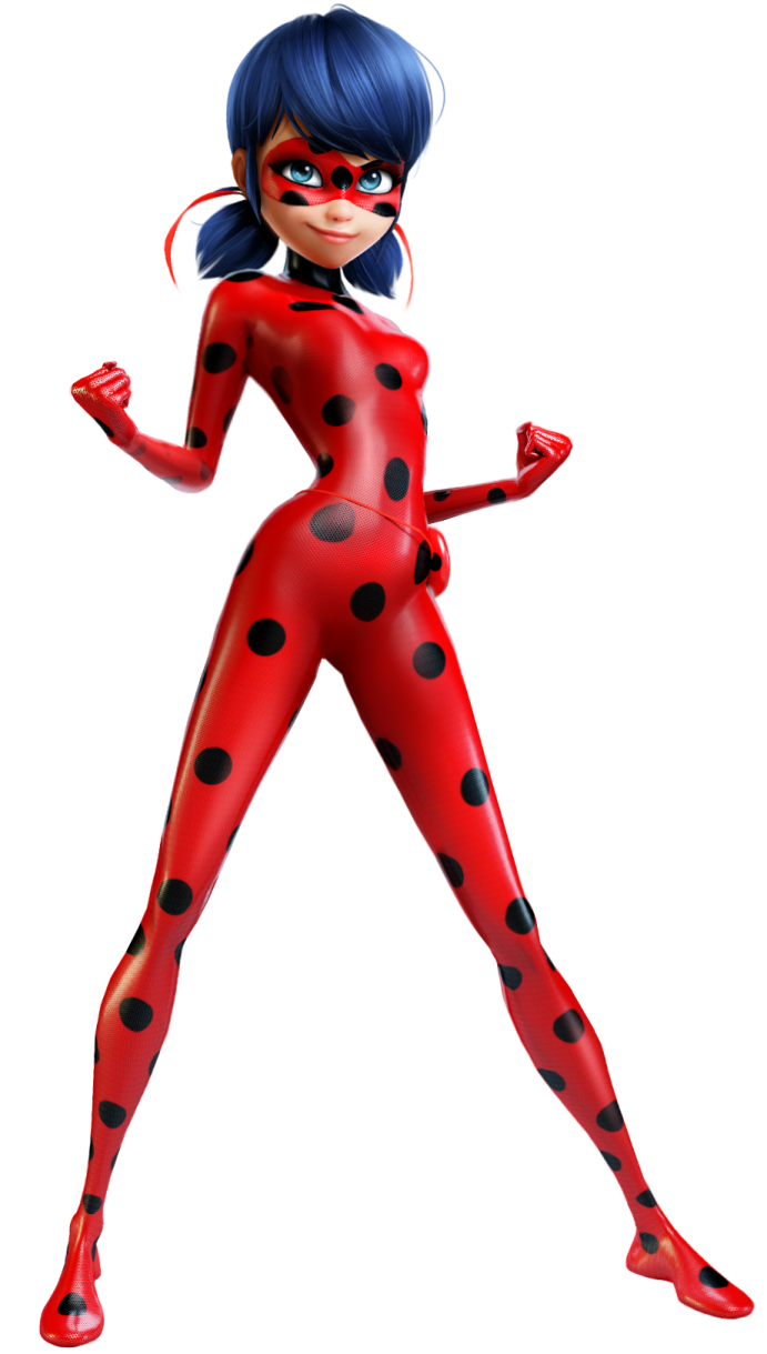 a lady in a red and black costume